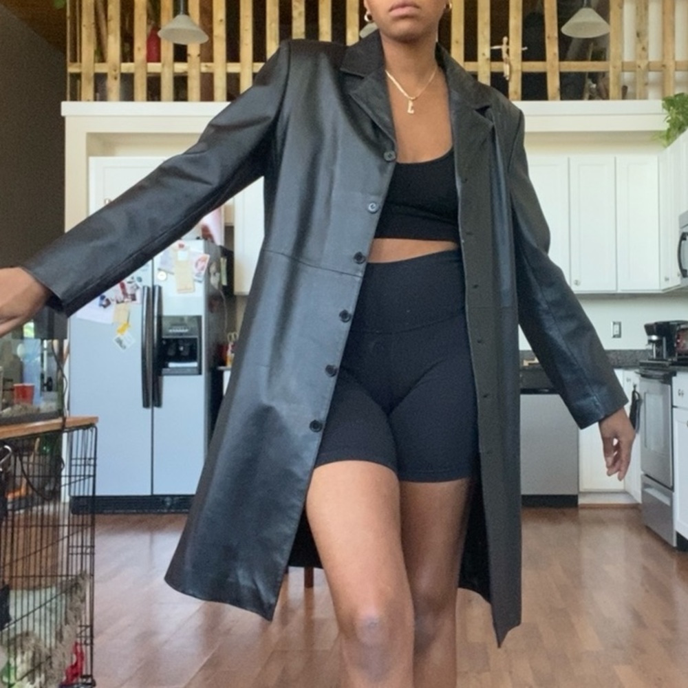 Y2K Long Black Leather